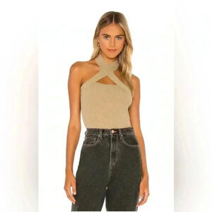 Revolve NBD Yvette Halter Top in Taupe Tan XS